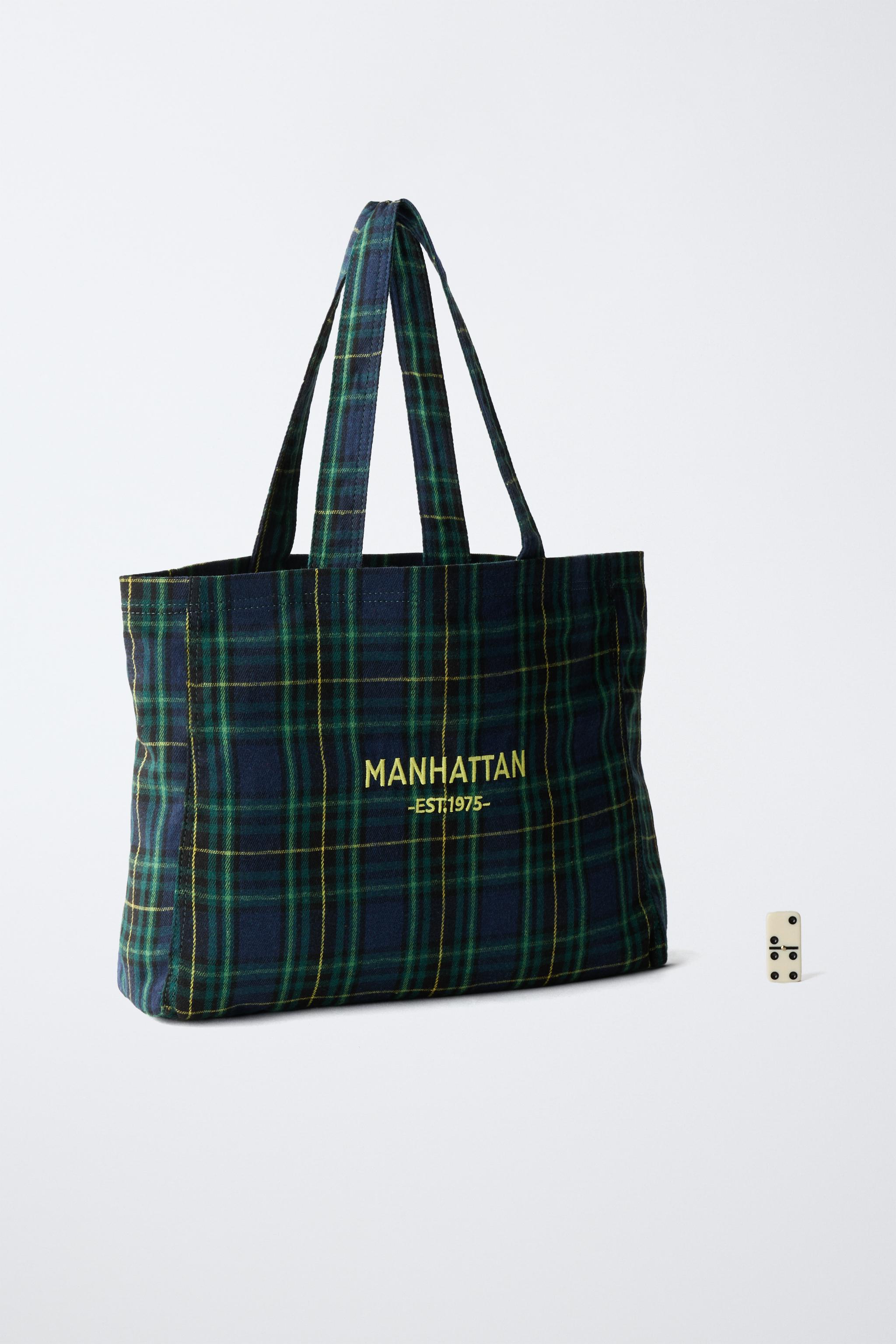 PLAID SHOPPER TOTE